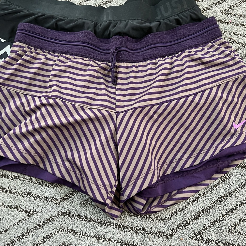 2 pairs of Nike dry fit, athletic/soccer shorts with built in spandex unders XL